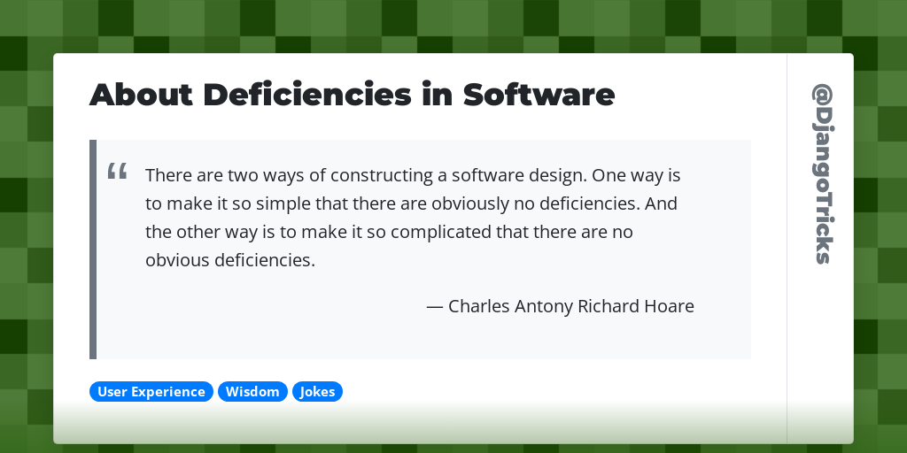 About Deficiencies in Software