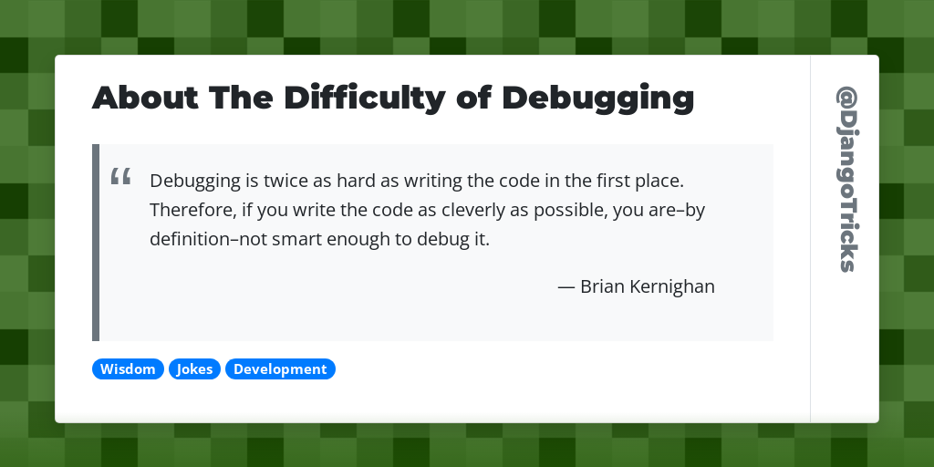 About The Difficulty of Debugging