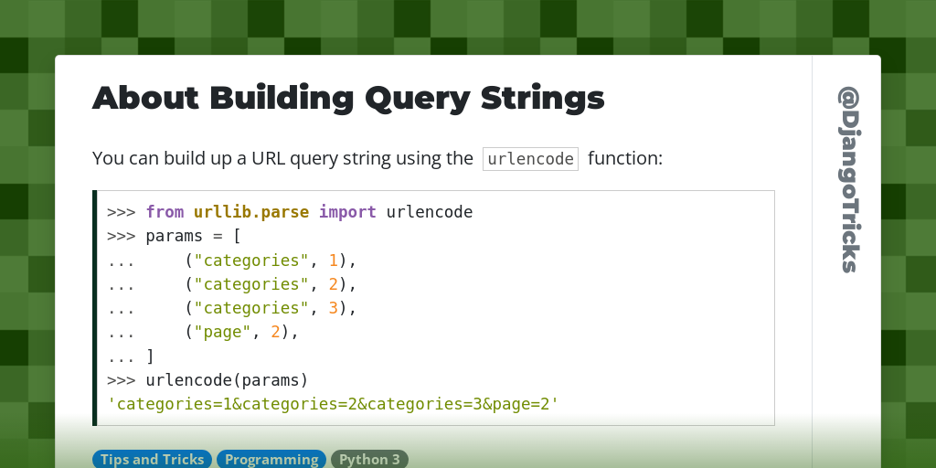 About Building Query Strings