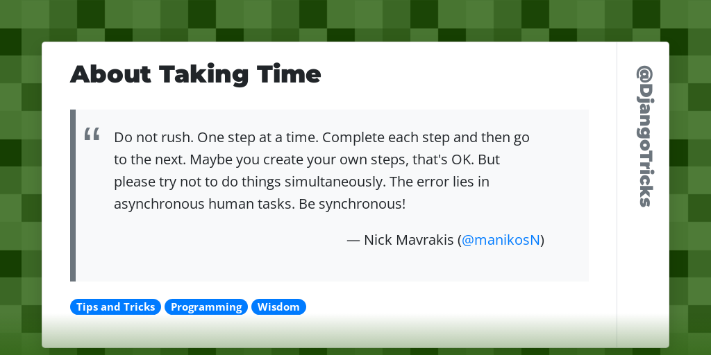 About Taking Time