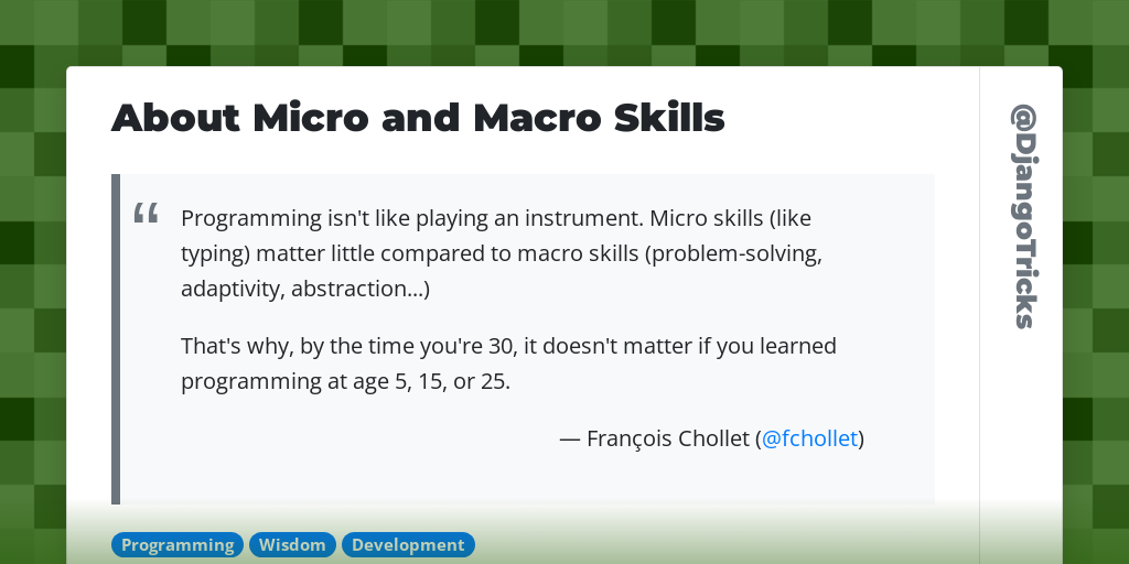 About Micro and Macro Skills