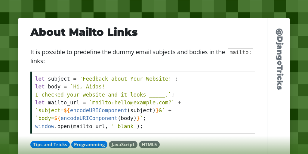 About Mailto Links