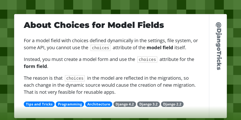 About Choices for Model Fields