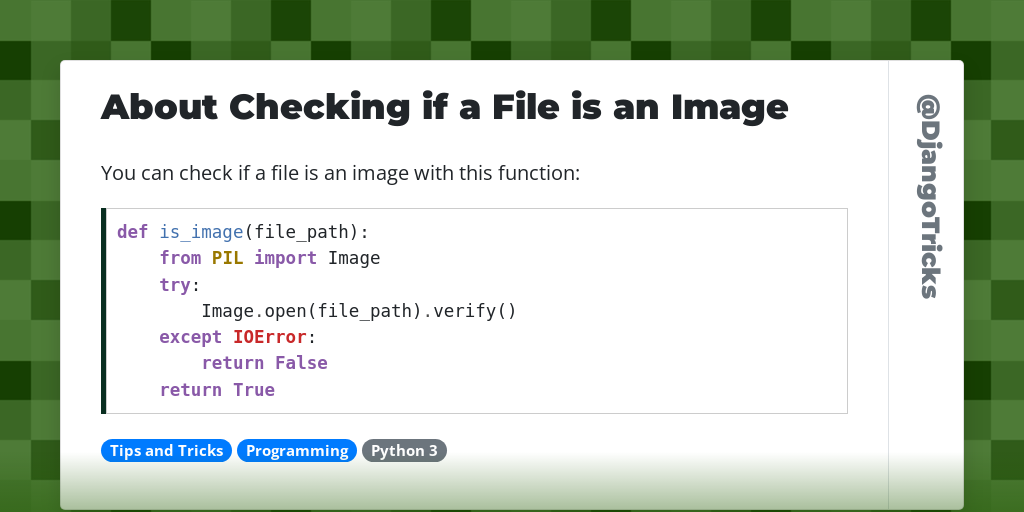 About Checking if a File is an Image