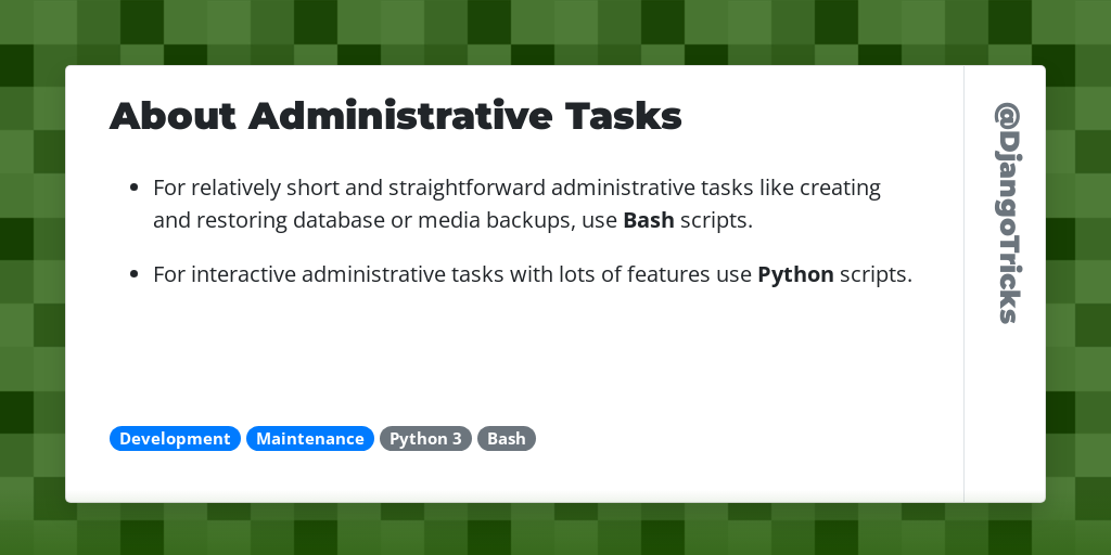 About Administrative Tasks