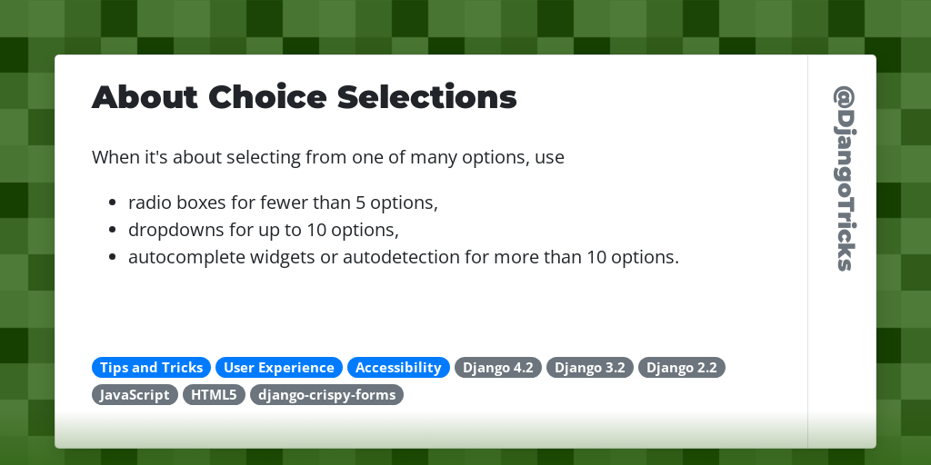 About Choice Selections