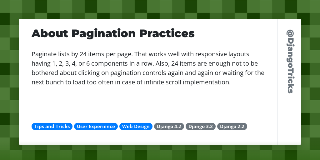 About Pagination Practices