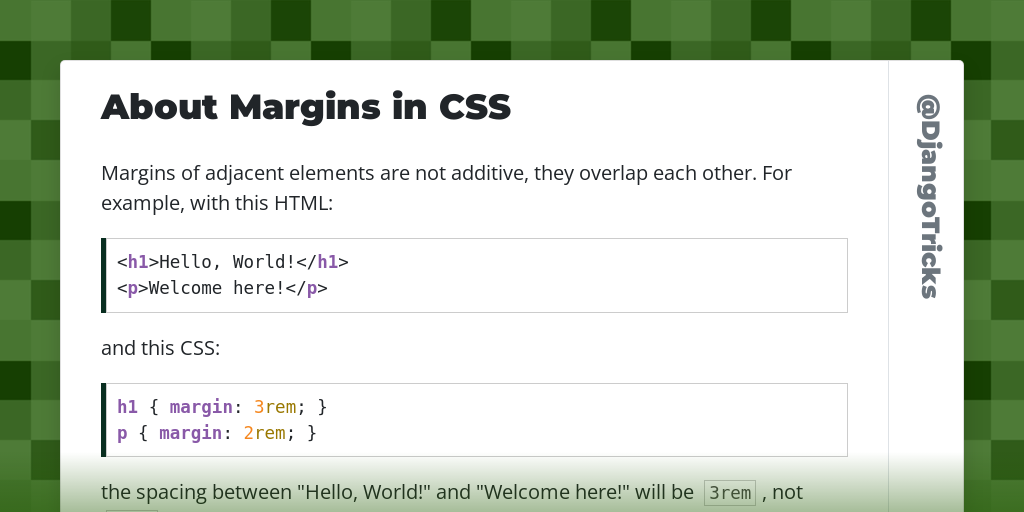 About Margins in CSS