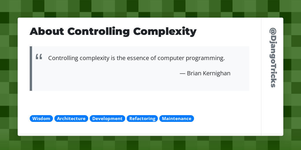 About Controlling Complexity