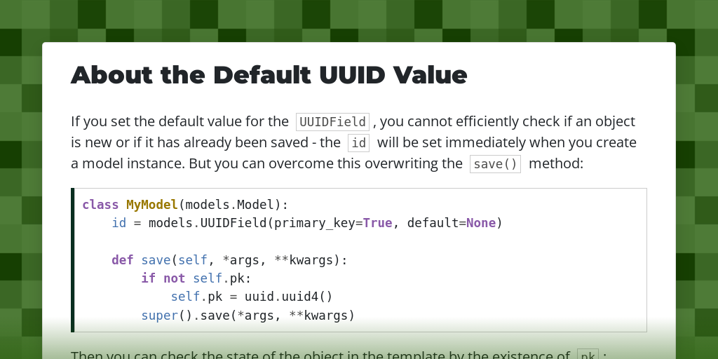 About the Default UUID Value