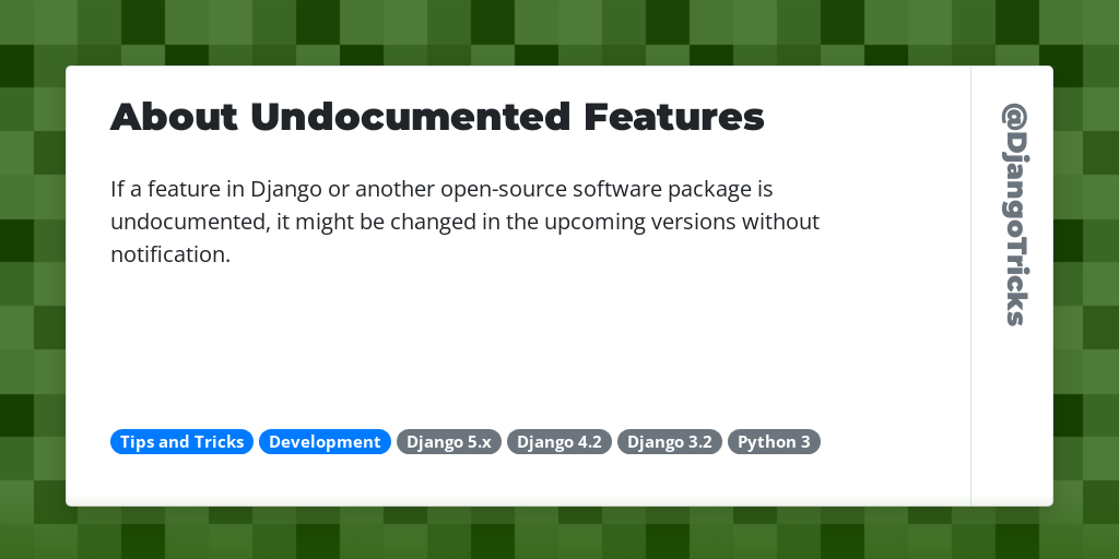 About Undocumented Features