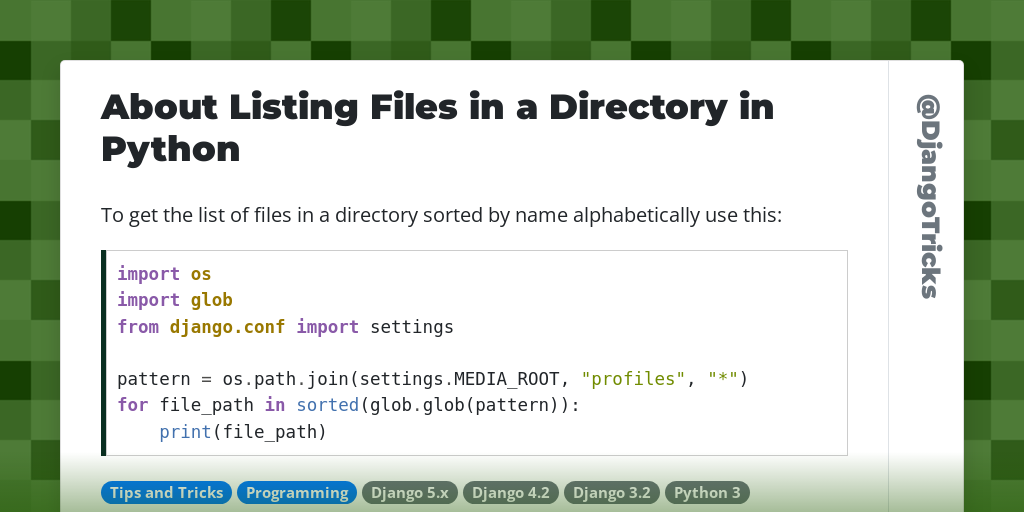 About Listing Files in a Directory in Python