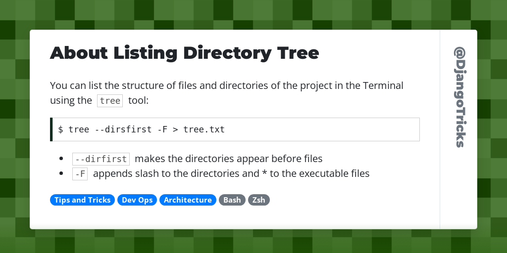 About Listing Directory Tree