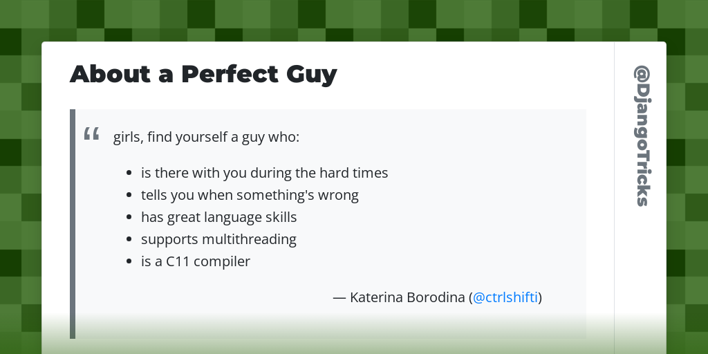 About a Perfect Guy