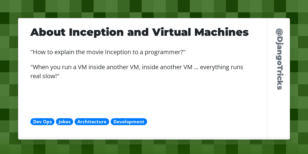 About Inception and Virtual Machines