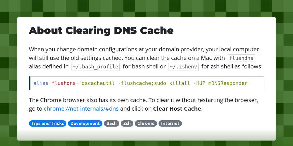 About Clearing DNS Cache