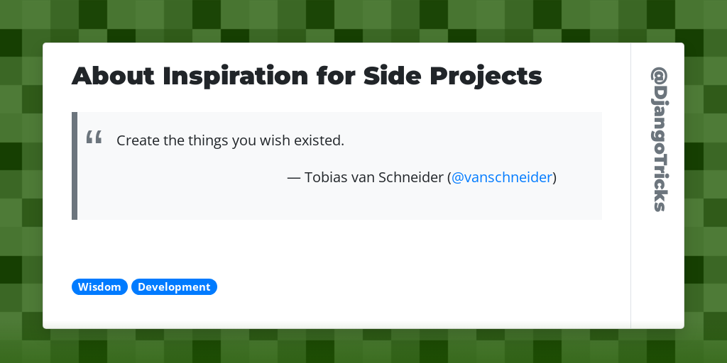 About Inspiration for Side Projects