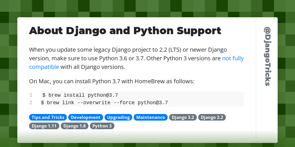 About Django and Python Support