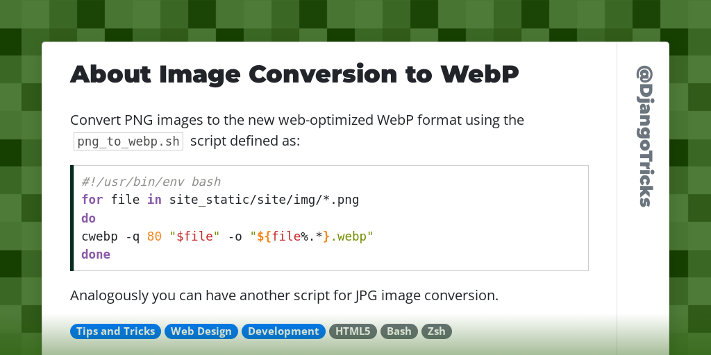 About Image Conversion to WebP