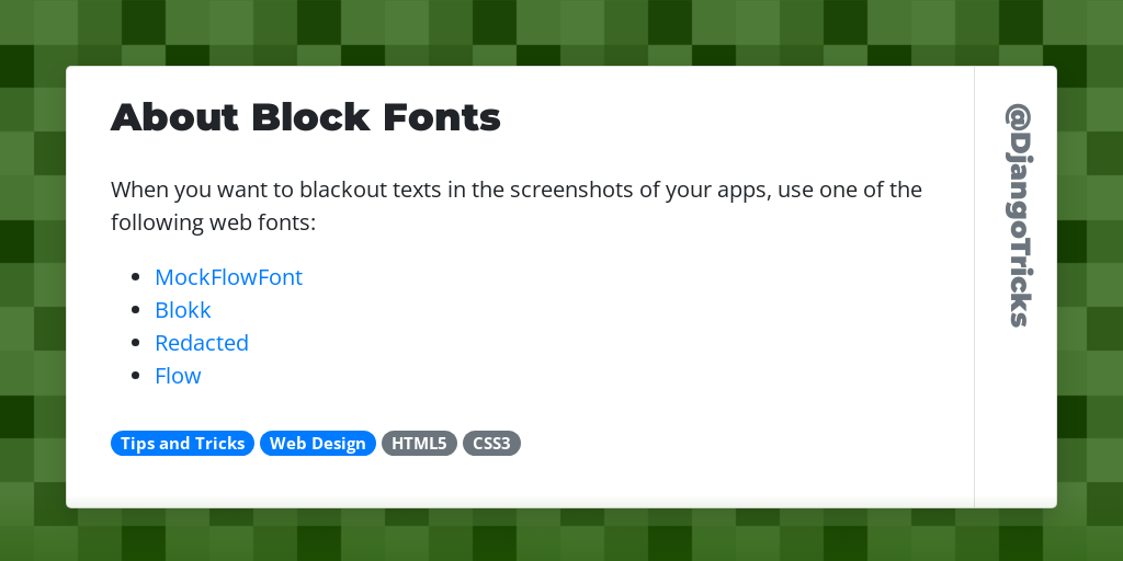 About Block Fonts