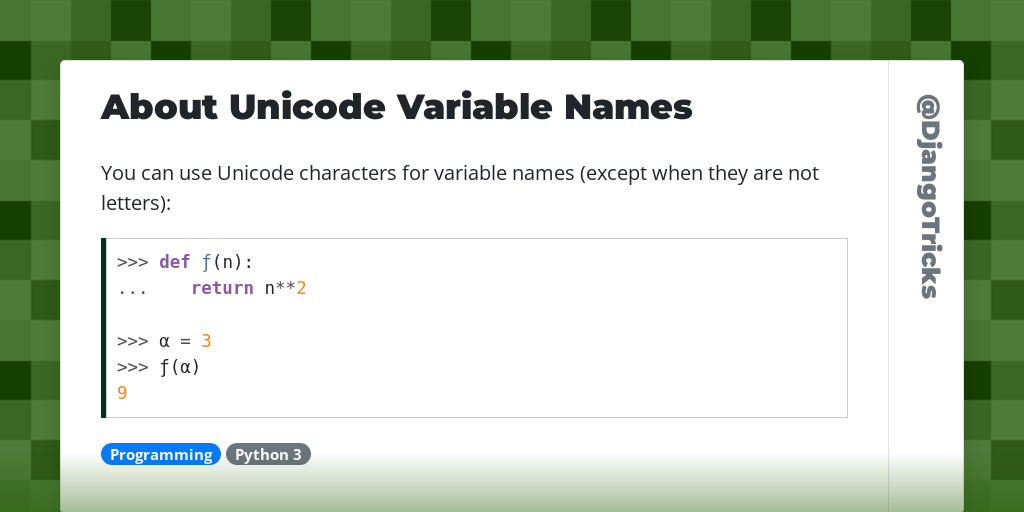 About Unicode Variable Names