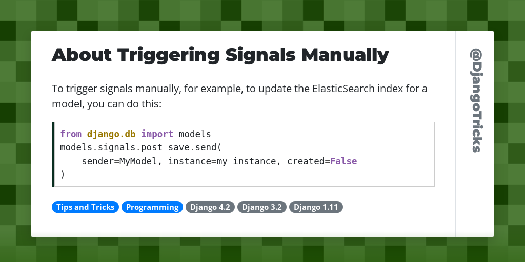 About Triggering Signals Manually