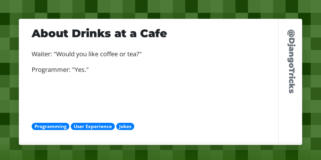 About Drinks at a Cafe