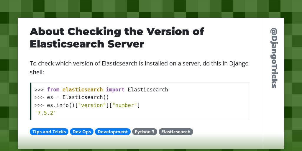 About Checking the Version of Elasticsearch Server