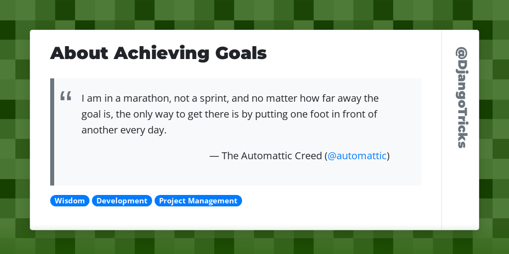 About Achieving Goals