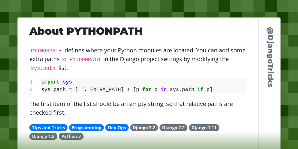 About PYTHONPATH