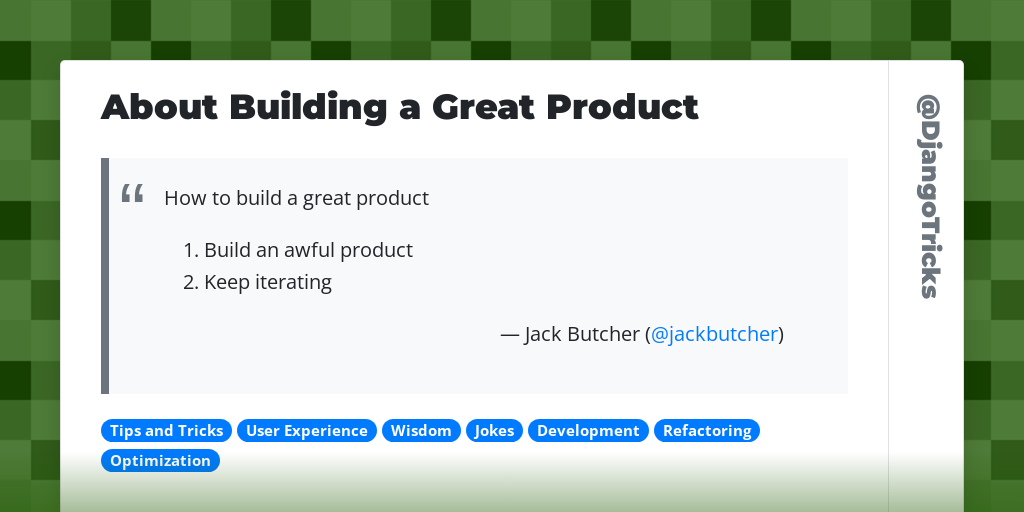 About Building a Great Product