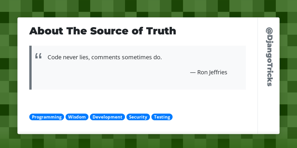 About The Source of Truth