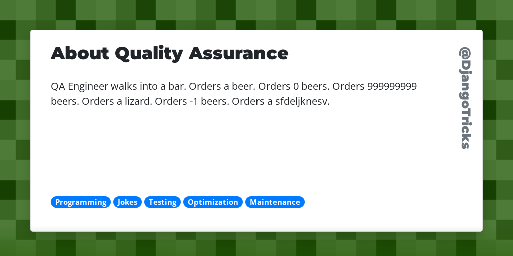 About Quality Assurance