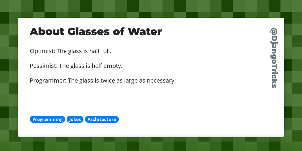 About Glasses of Water