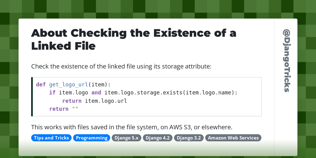 About Checking the Existence of a Linked File