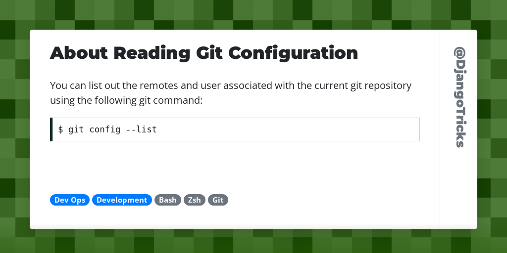 About Reading Git Configuration