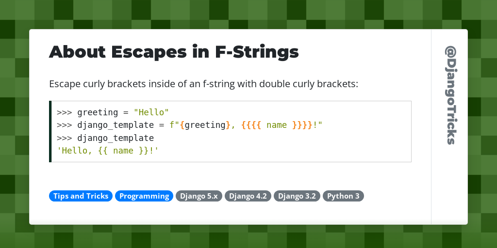 About Escapes in F-Strings