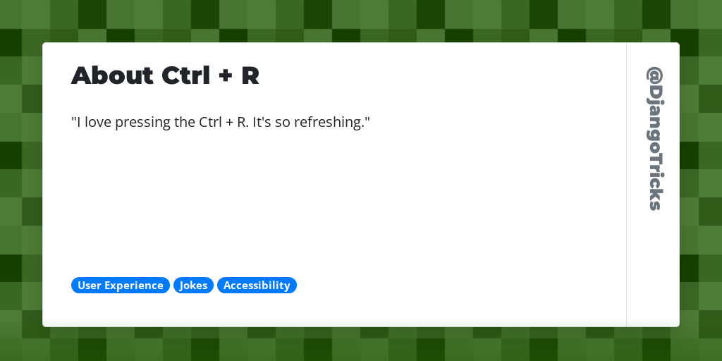 About Ctrl + R