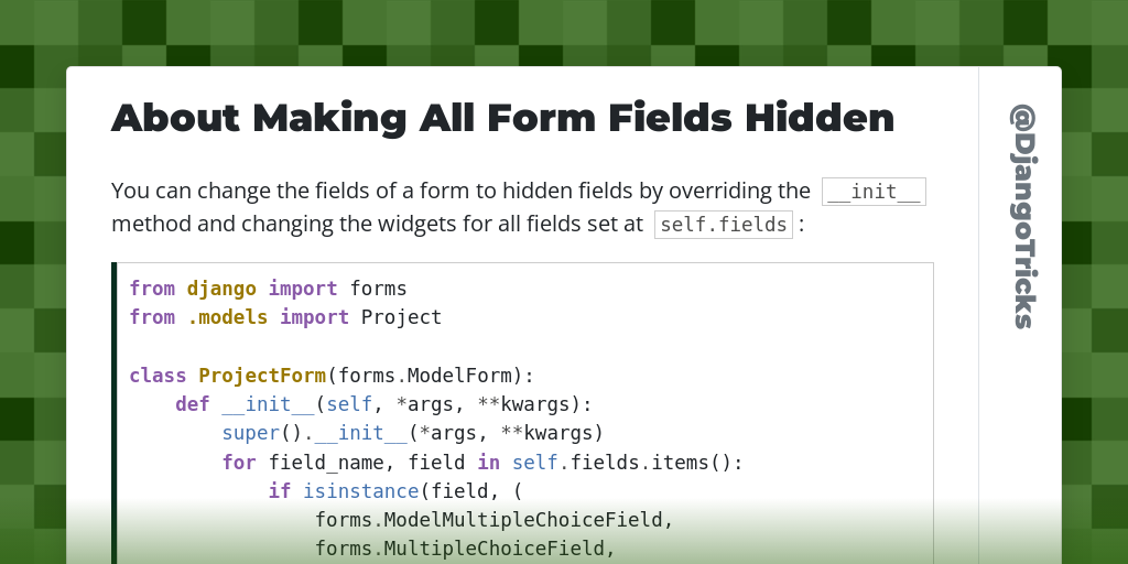 About Making All Form Fields Hidden