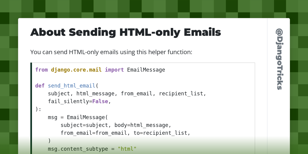 About Sending HTML-only Emails