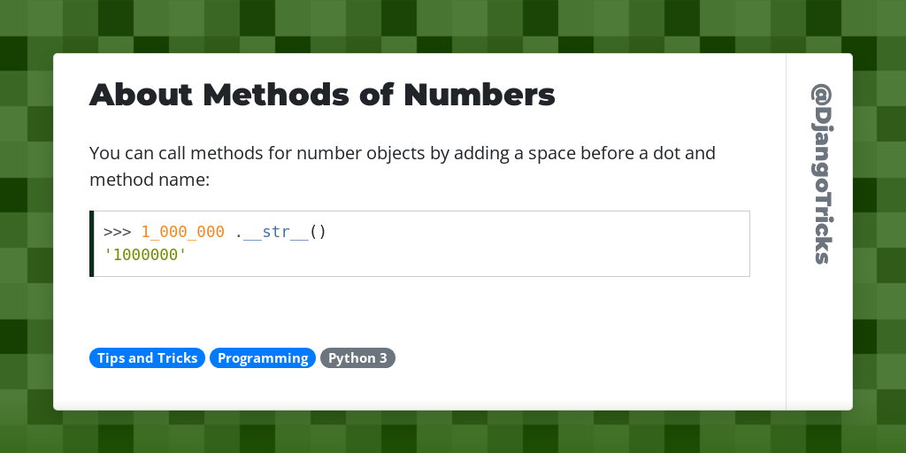 About Methods of Numbers