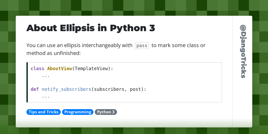 About Ellipsis in Python 3