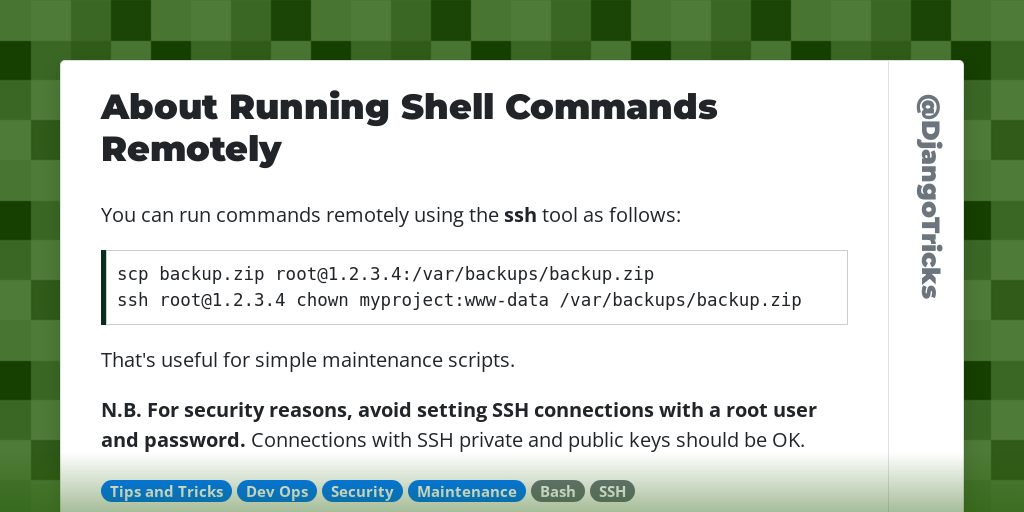 About Running Shell Commands Remotely