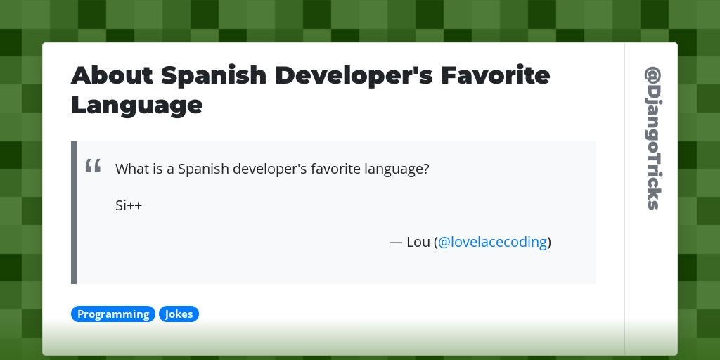 About Spanish Developer's Favorite Language