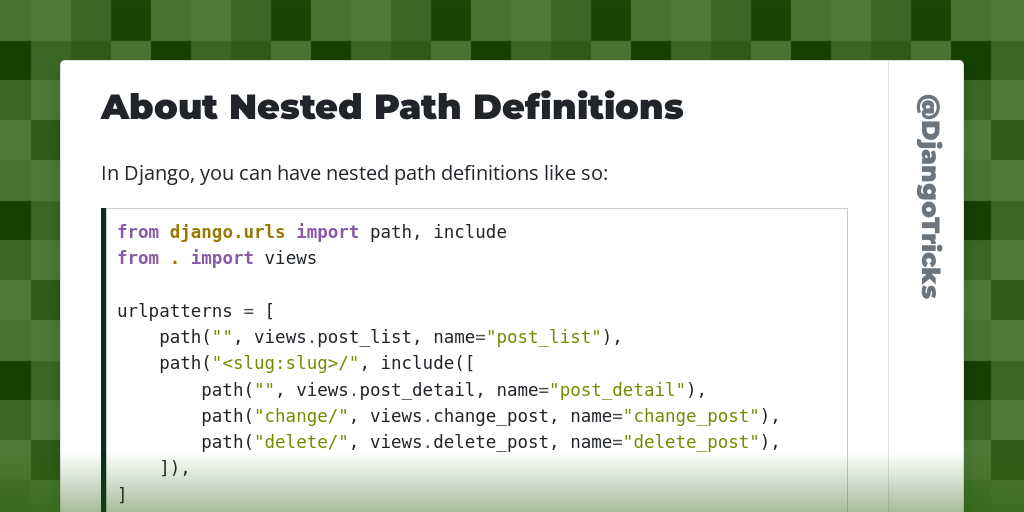 About Nested Path Definitions