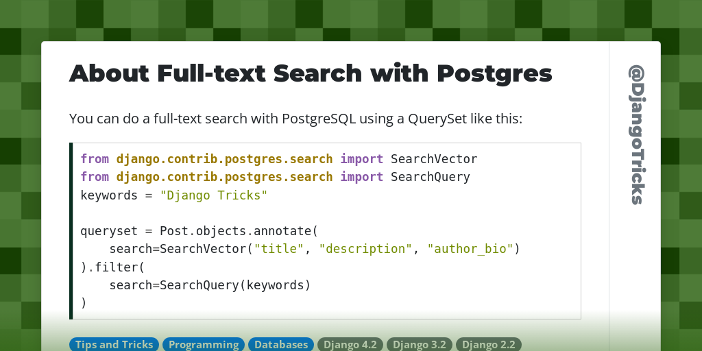 About Full-text Search with Postgres