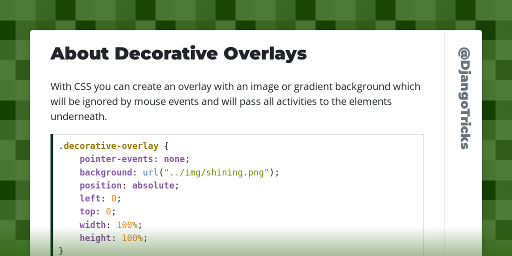 About Decorative Overlays