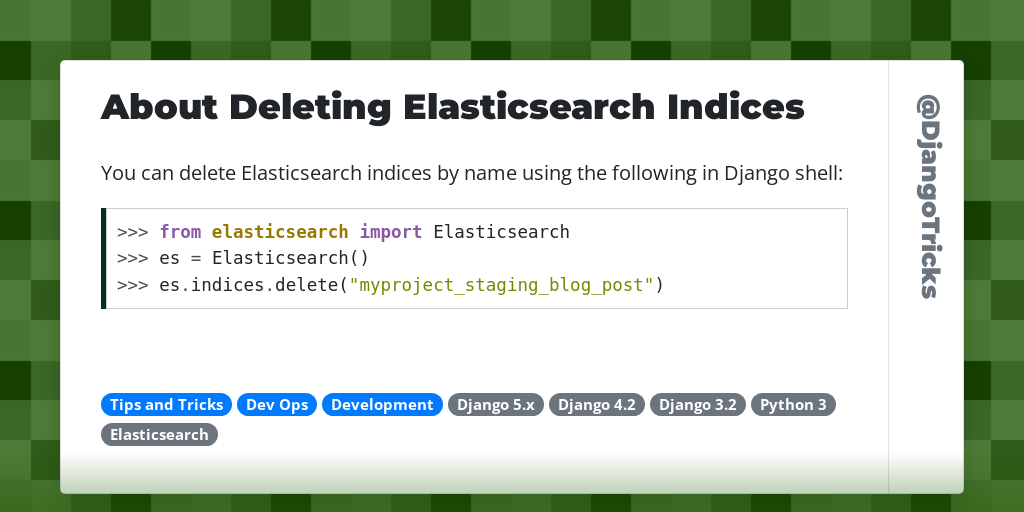 About Deleting Elasticsearch Indices