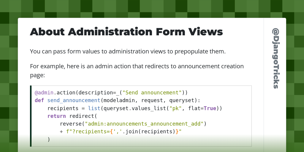 About Administration Form Views