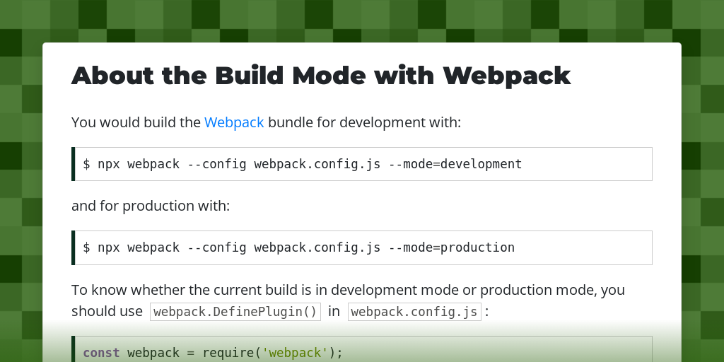 About The Build Mode With Webpack - DjangoTricks